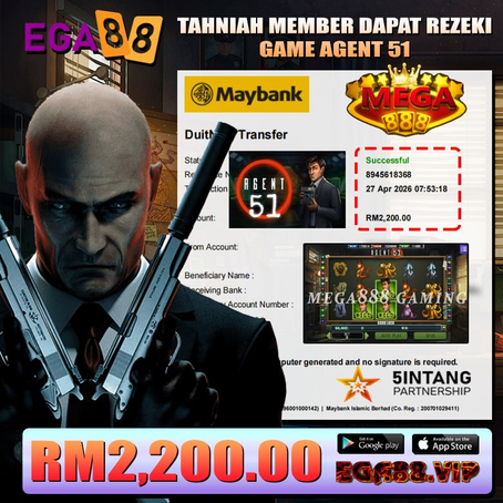 Player wins RM2200 on Agent 51 slot game at EGA88 online casino