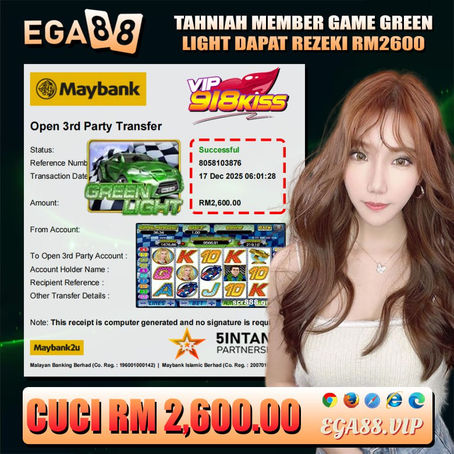 ⭐️TAHNIAH MEMBER EGA88 CUCI DALAM GAME 918KISS RM2600⭐️
