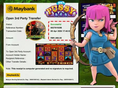 Player wins RM1900 in Archer themed slot game with fantasy character and big win display