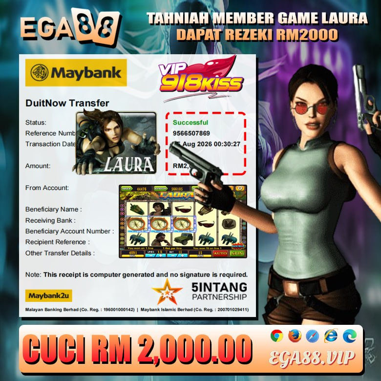 Player celebrates RM2,000 win on VIP918Kiss slot game at EGA88 with successful gaming payout and winning slot gameplay.