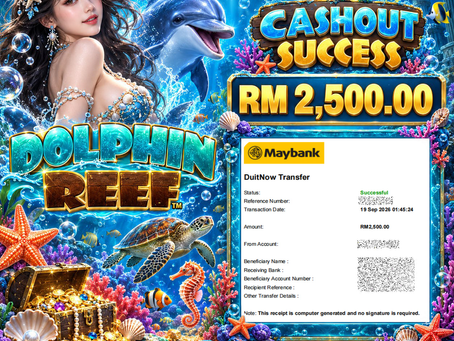 EGA88 x MEGA888 Dolphin Reef underwater-themed game with dolphin and RM 2,500 cashout success