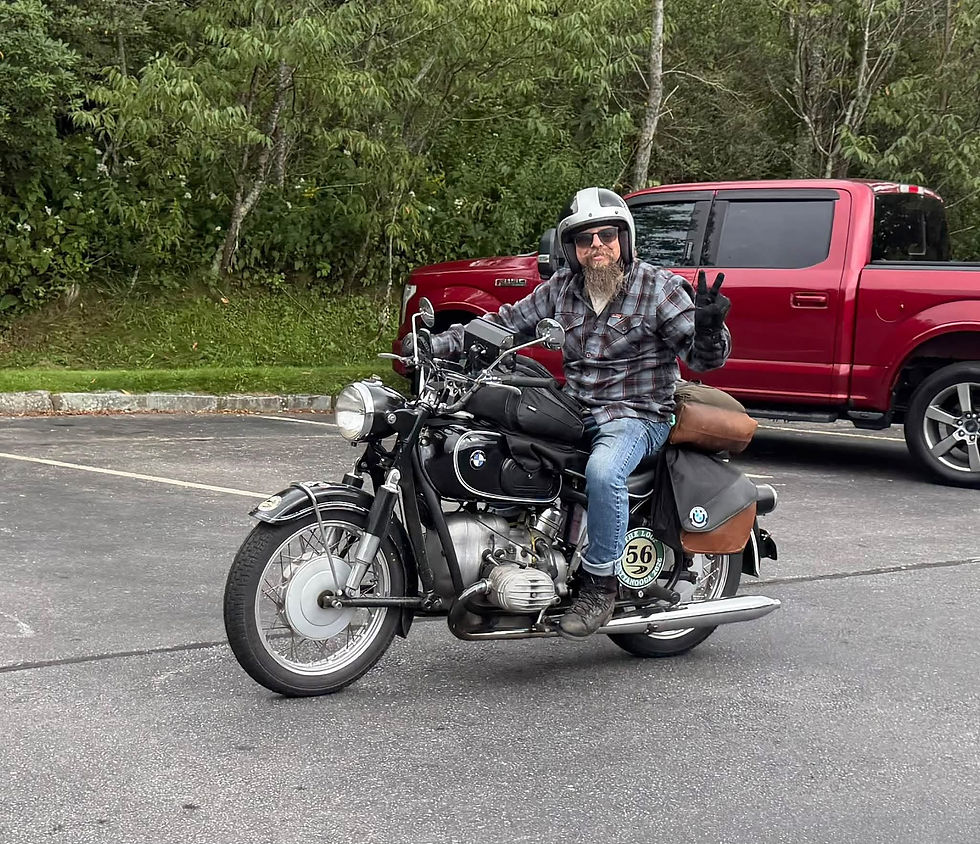 The Loop Chattanooga 2026 on a 1959 BMW R50 , a classic 490cc air-cooled opposed twin from Germany. 26 horsepower; 4-speed with enclosed driveshaft; leading-link Earles front fork; drum brakes front and rear.