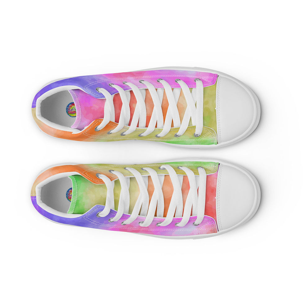 Thumbnail: Rainbow Clouds" High Top Shoes
