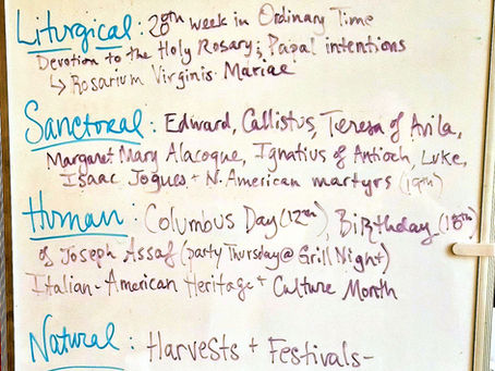 Calendar Class of October 13, 2025