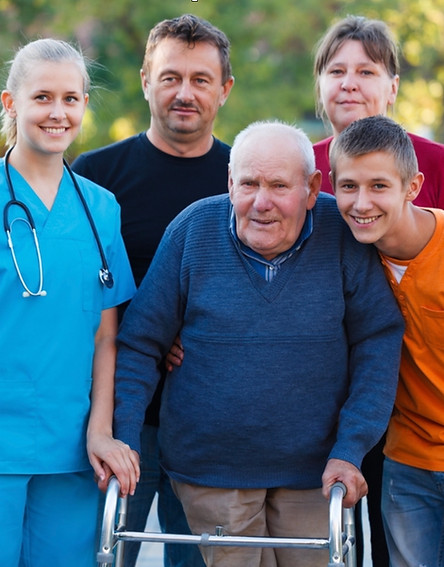 Family and aging service providing care for aging loved one