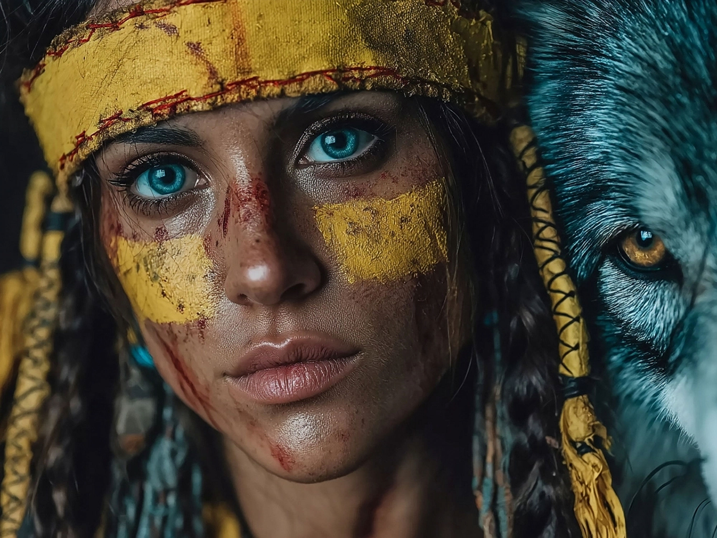 Guerrière mystique aux yeux bleus