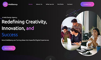 WEBBENCY website featuring a modern design and overview of web design and digital marketing services