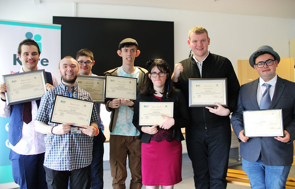 Project SEARCH 2024/25 graduates, L–R: James Harrison Doyle, Brian Byrne, Declan Baker, Bradley Browne, Ava McCormack, Eimhin Walsh, Adam Kelly