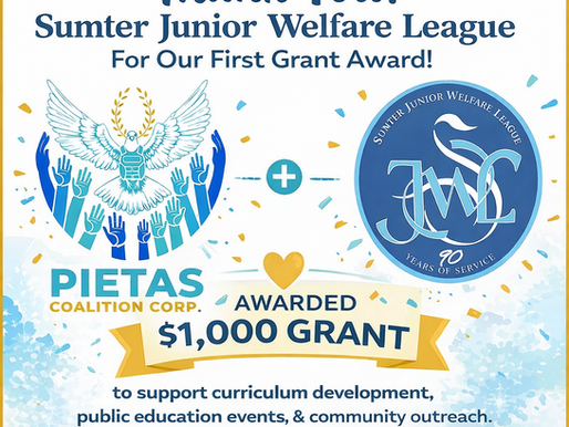 Congratulations! Pietas Coalition Celebrates its' 1 yr Anniversary with a Grant Award