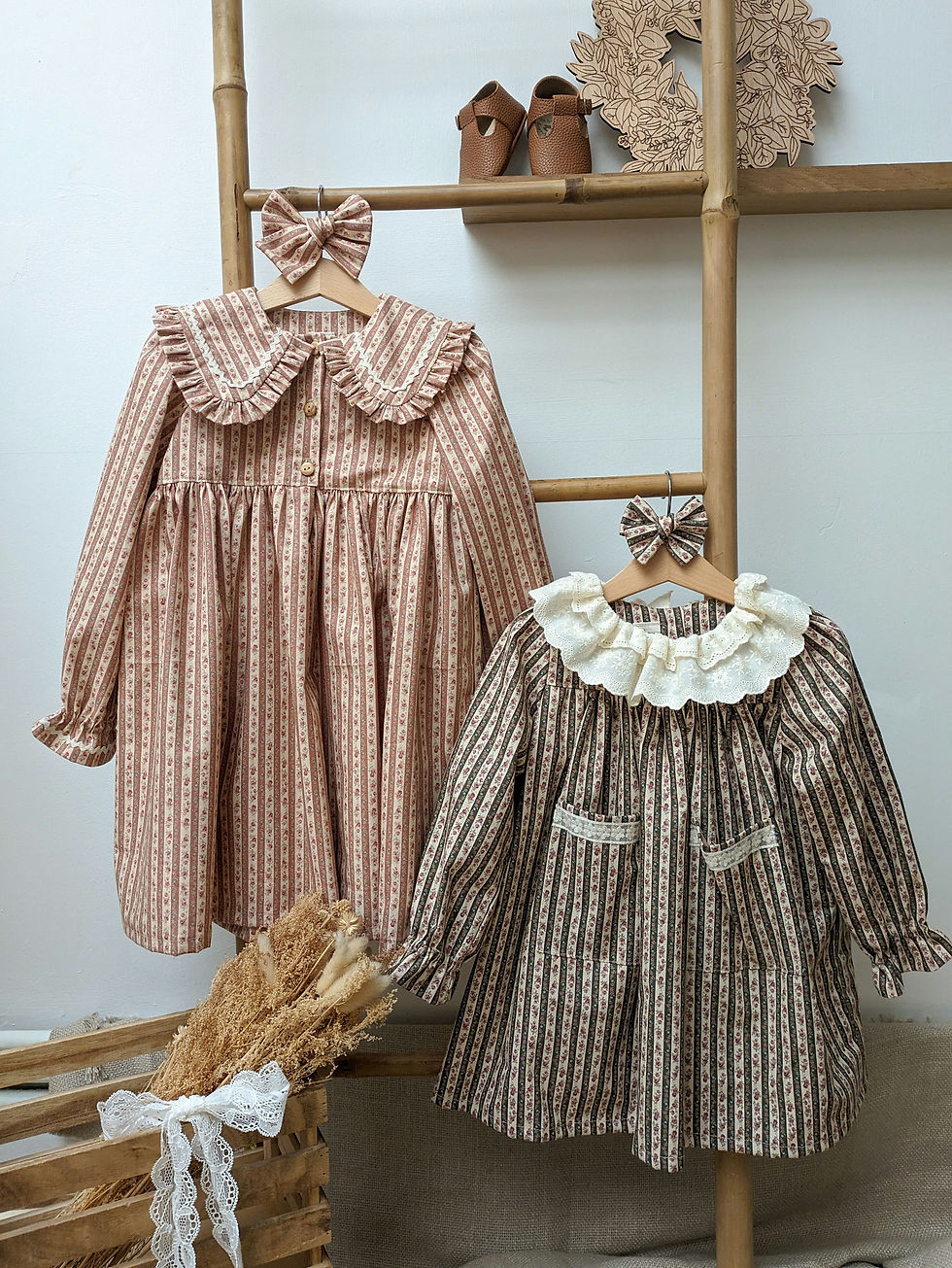 Miniature : Robe Eulalie - Rayures Bohème Rose Argile