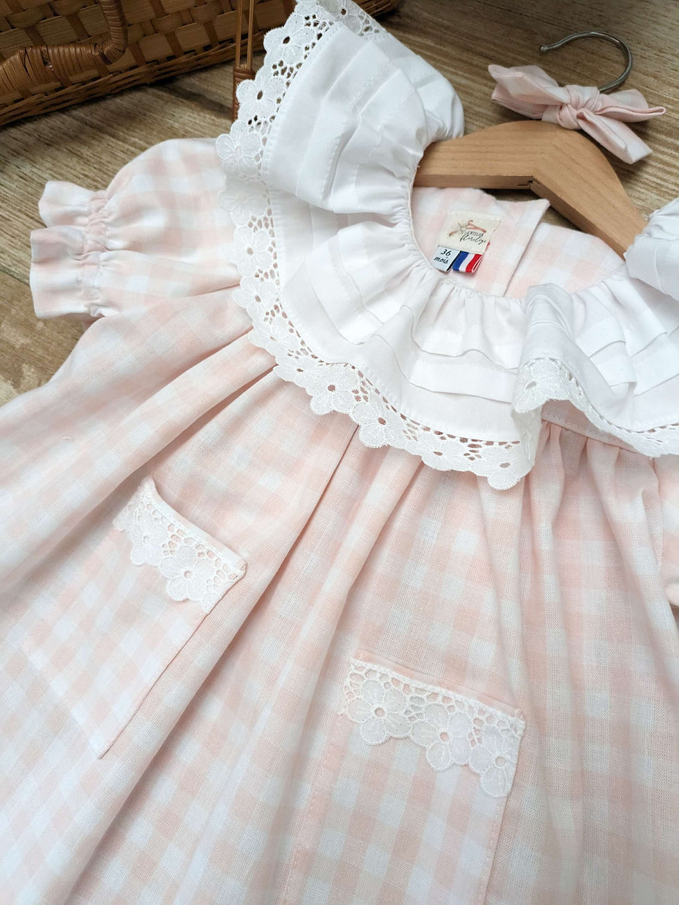 Miniature : Robe Hanaé - Vichy Rose Poudré