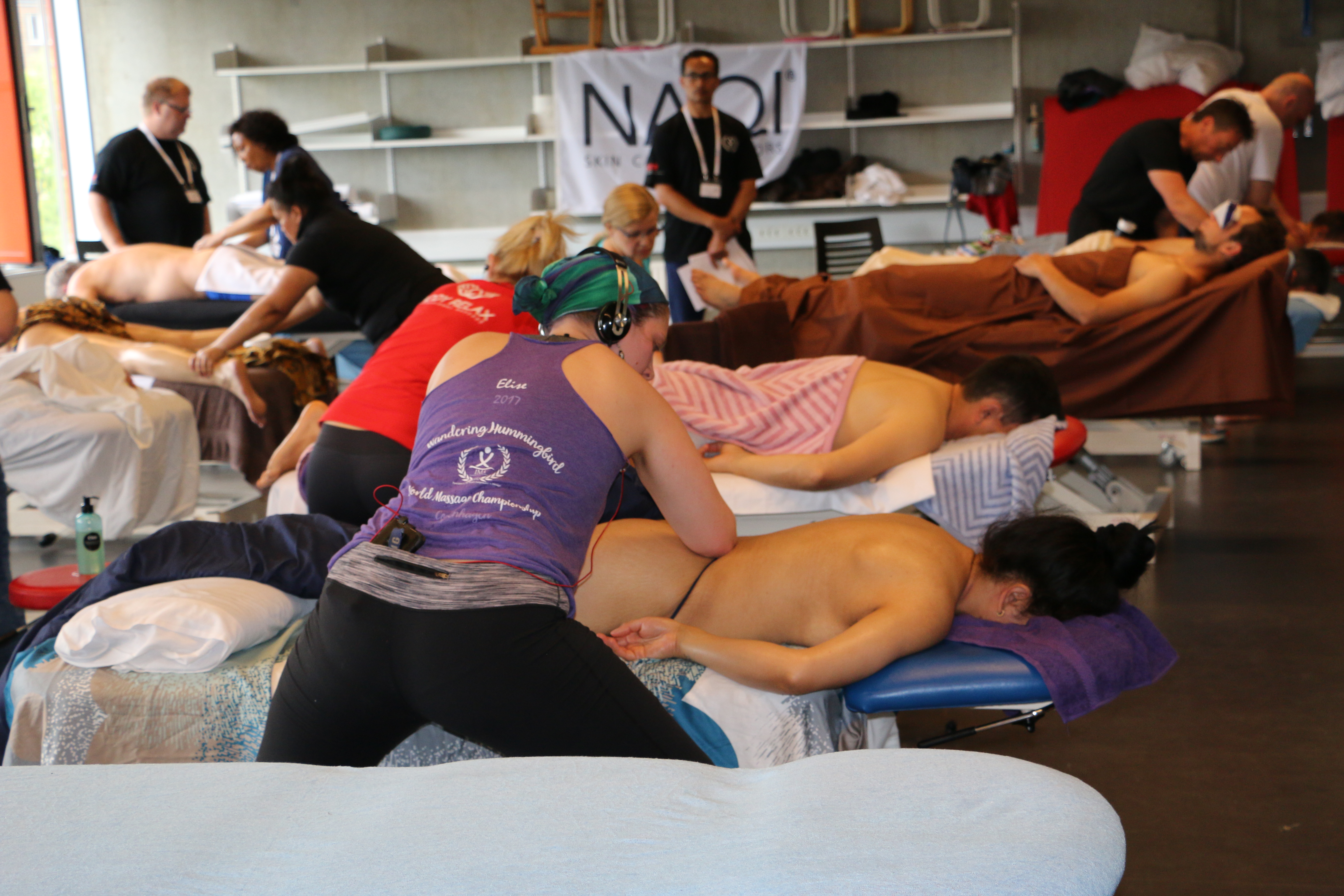 Elise at the World Massage Championships