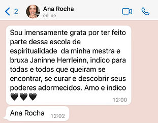Escola de Espiritualidade e Terapias Naturais - Janinne Herrleinn - Depoimento