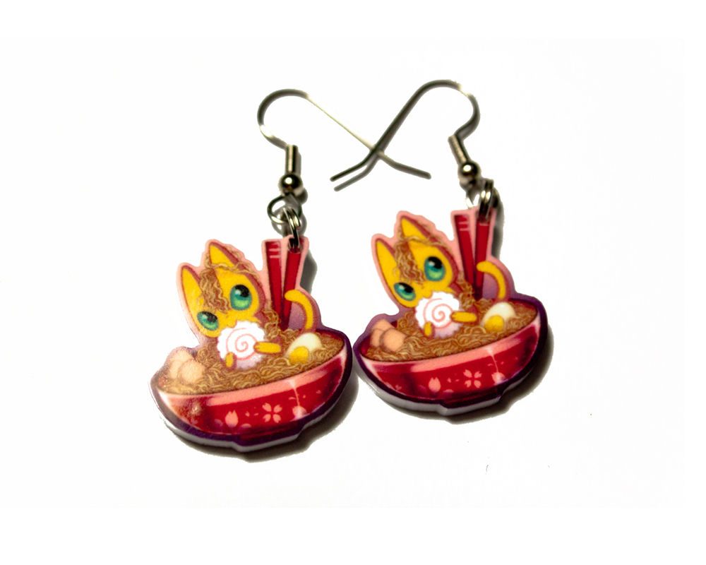 Ramen Cat Earrings