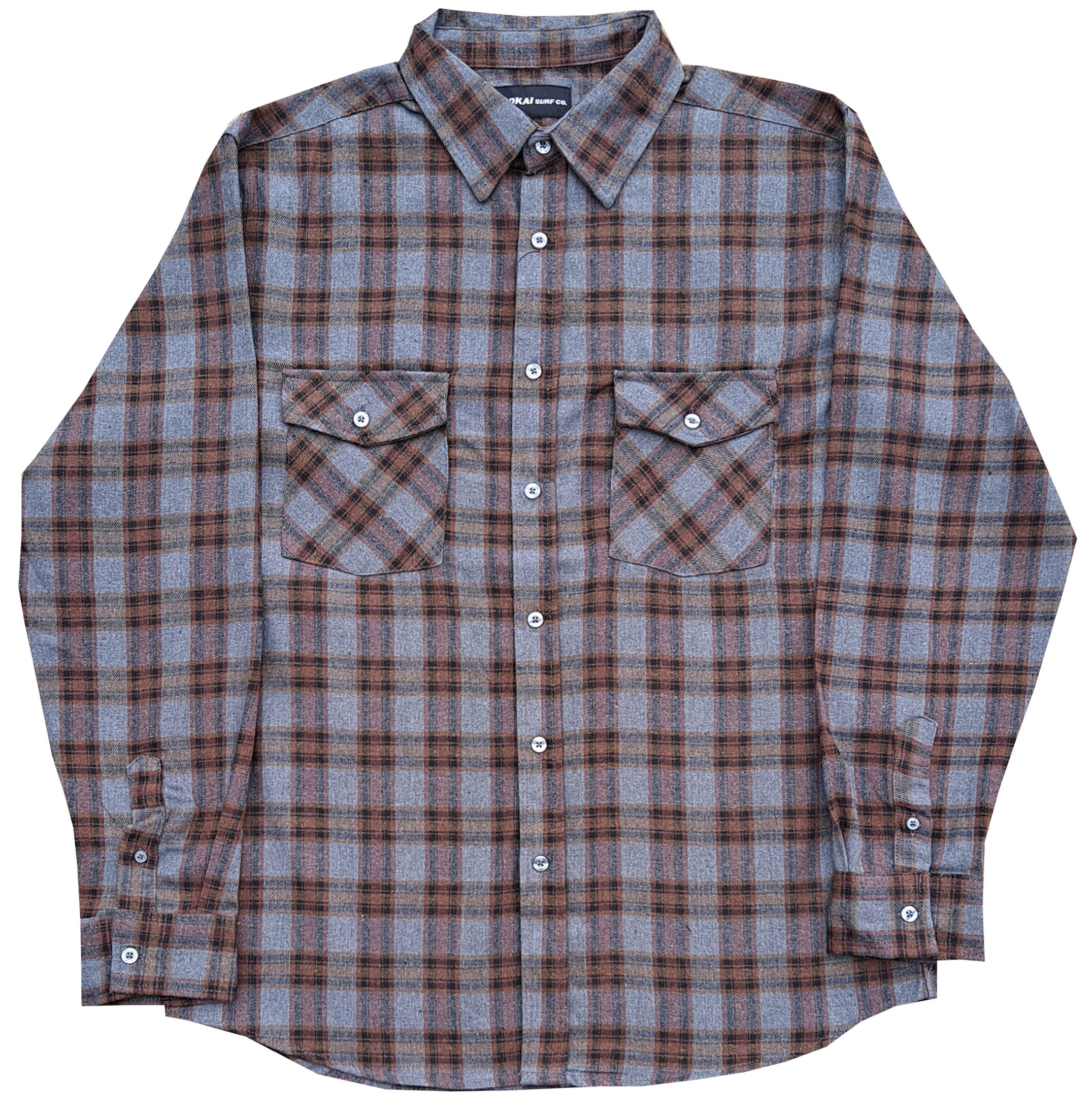 Grey and Brown Plaid Flannel