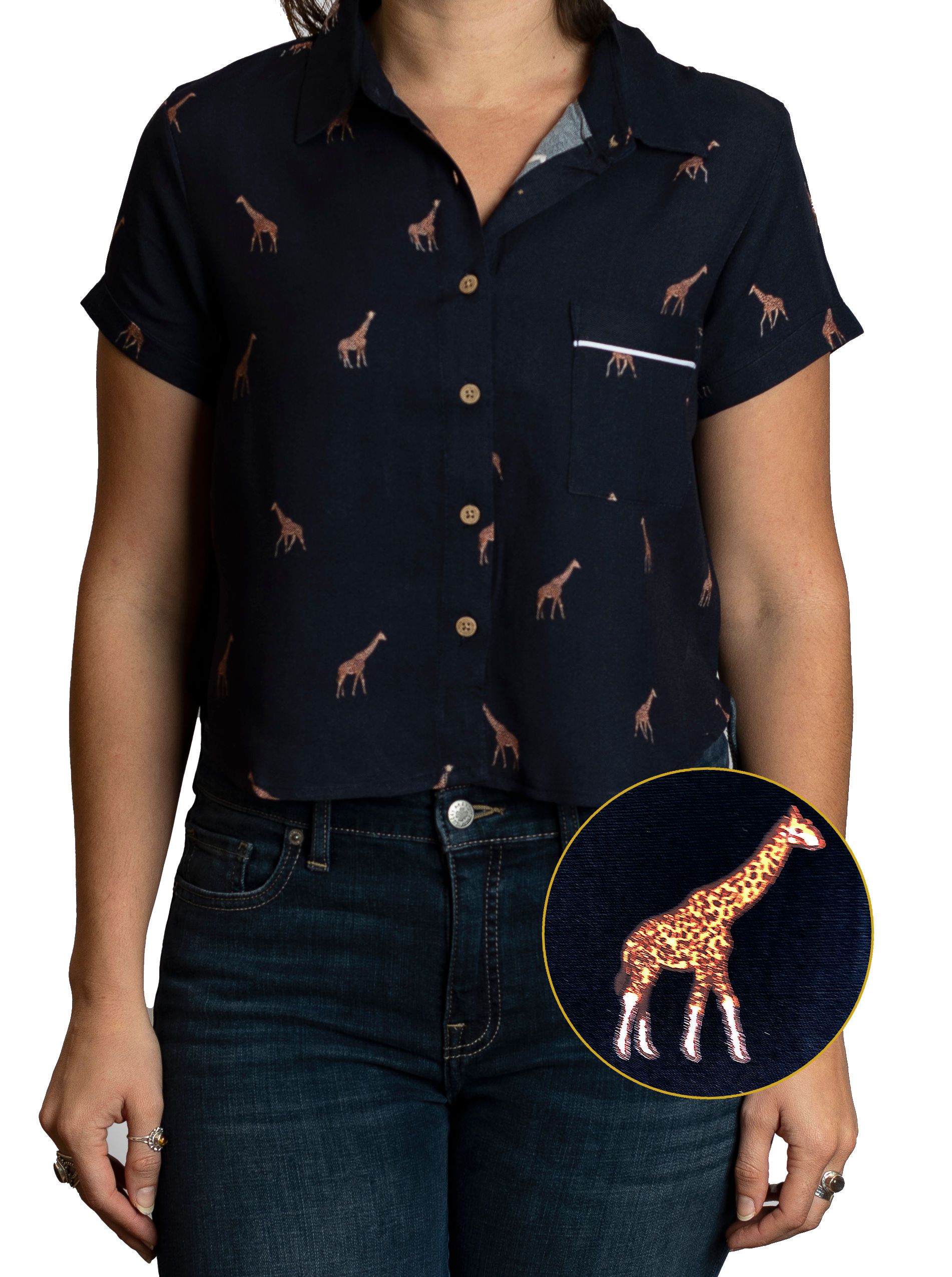 Navy Giraffe (Short Sleeve)