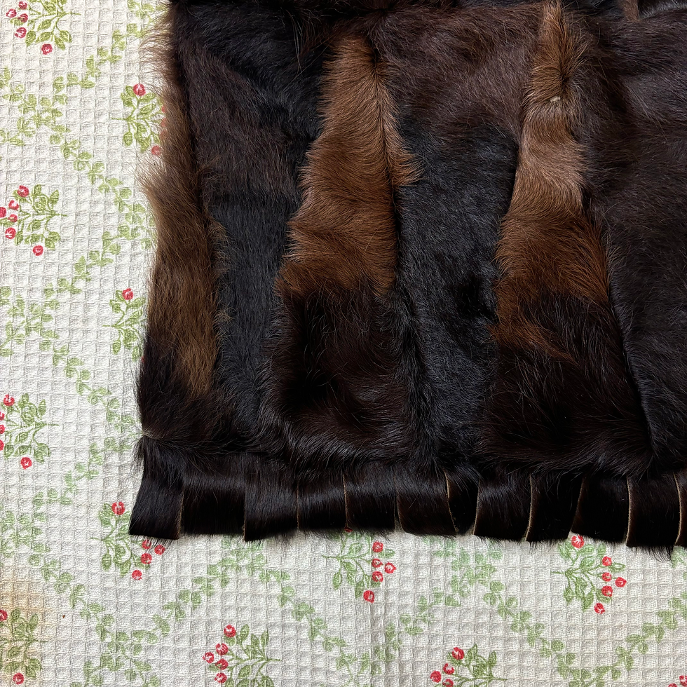 Thumbnail: brown fur patchwork bag