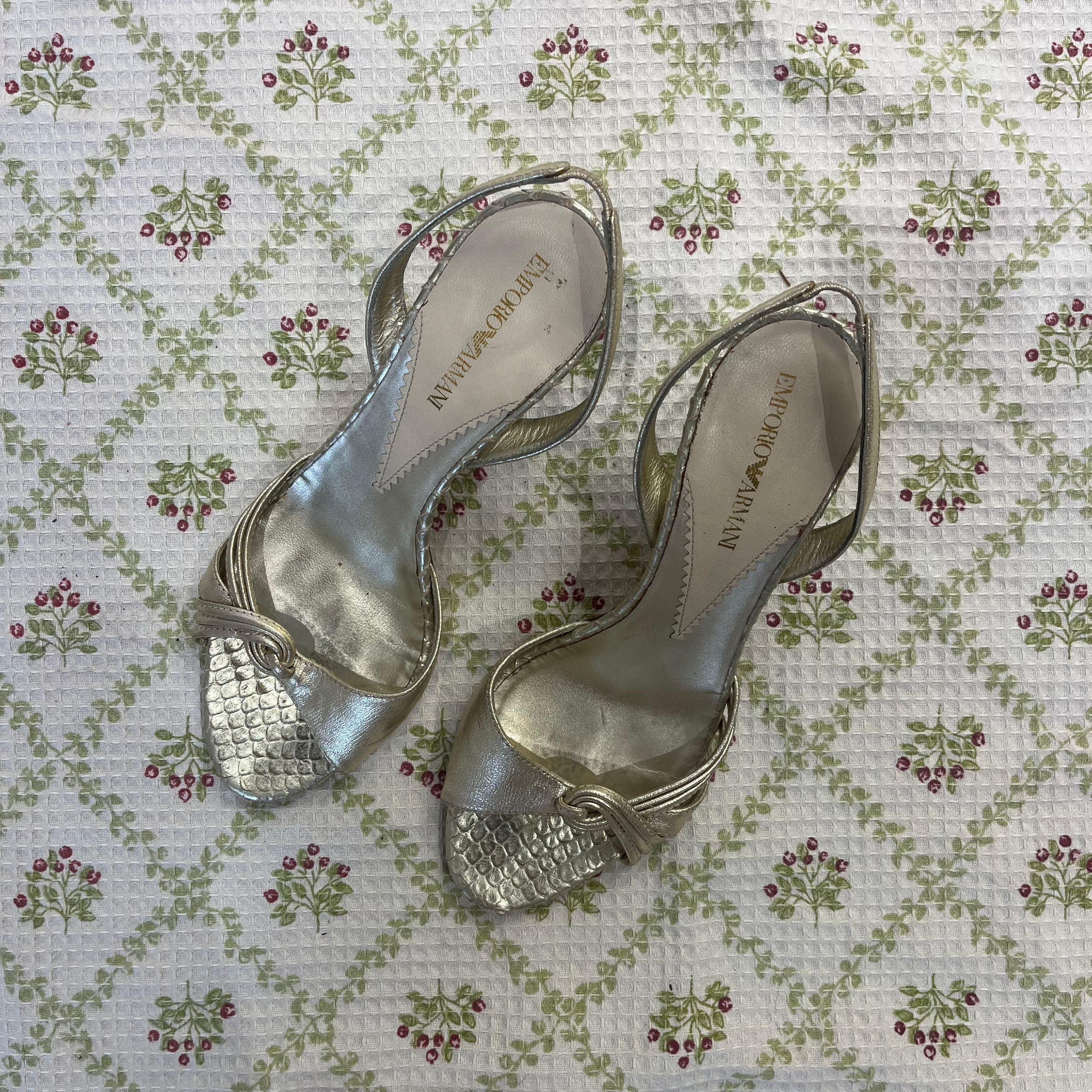 Emporio Armani gold heels (EU 38)