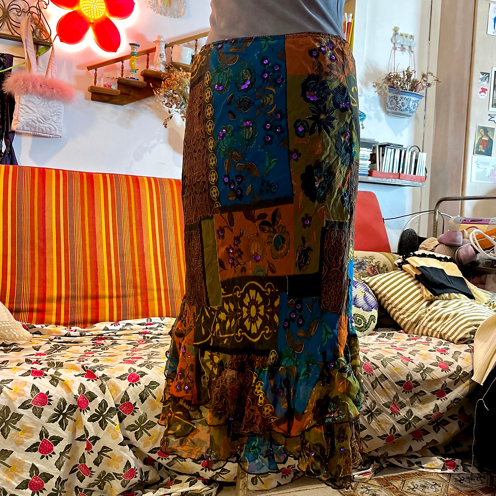 Thumbnail: Y2K silk maxi skirt (M-XL)