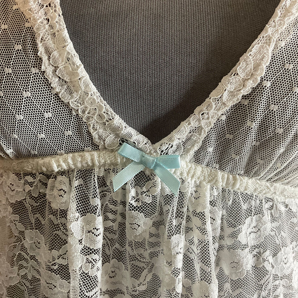 Thumbnail: white lace babydoll dress (~S)