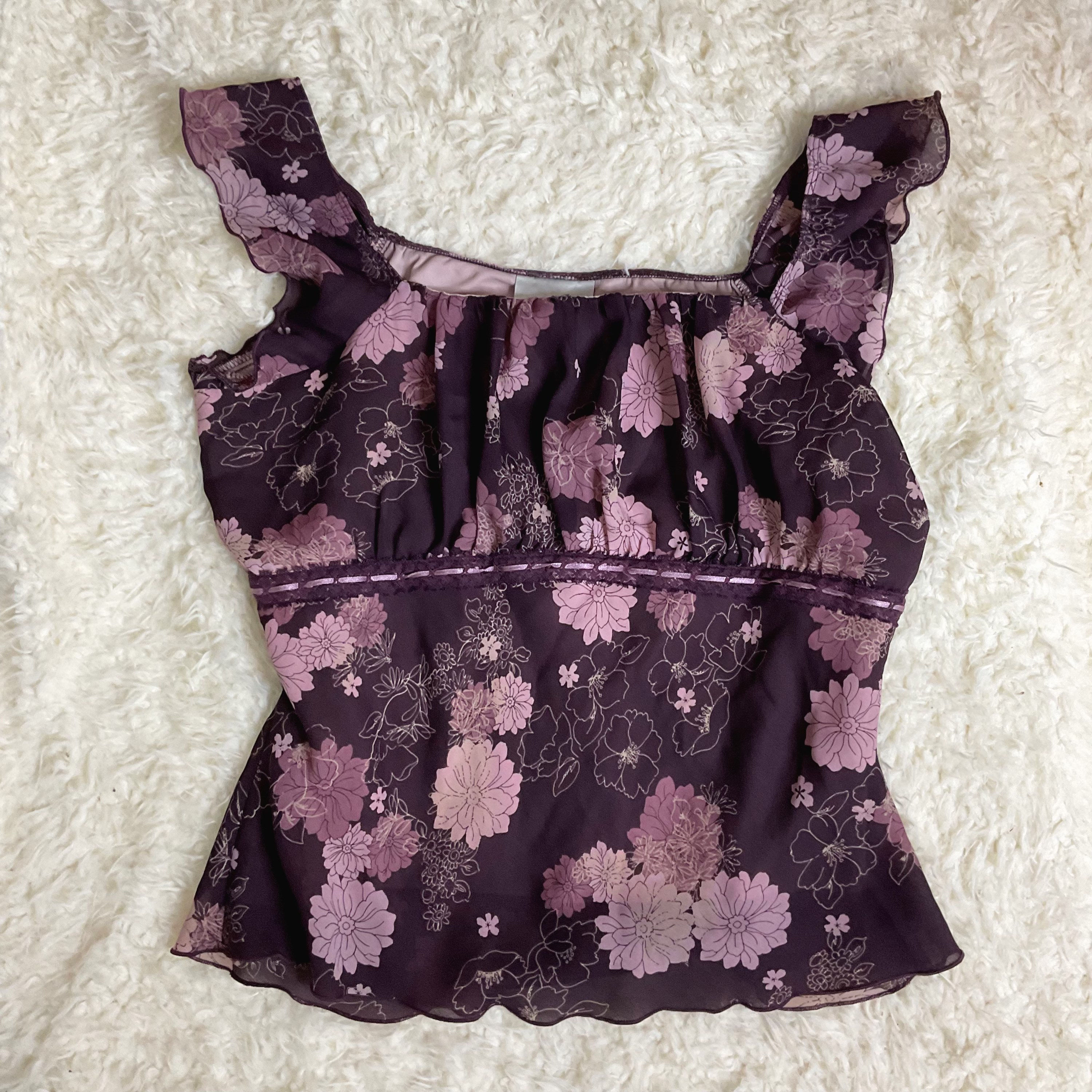 vintage purple milkmaid top
