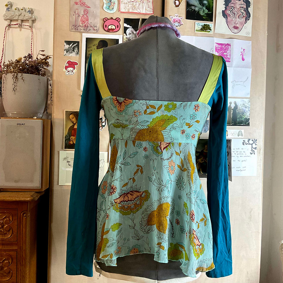 Thumbnail: blue & green long sleeve (XS-S)