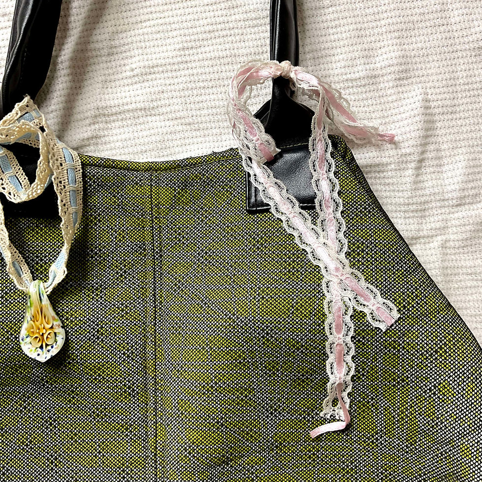 Thumbnail: upcycled green shoulder bag
