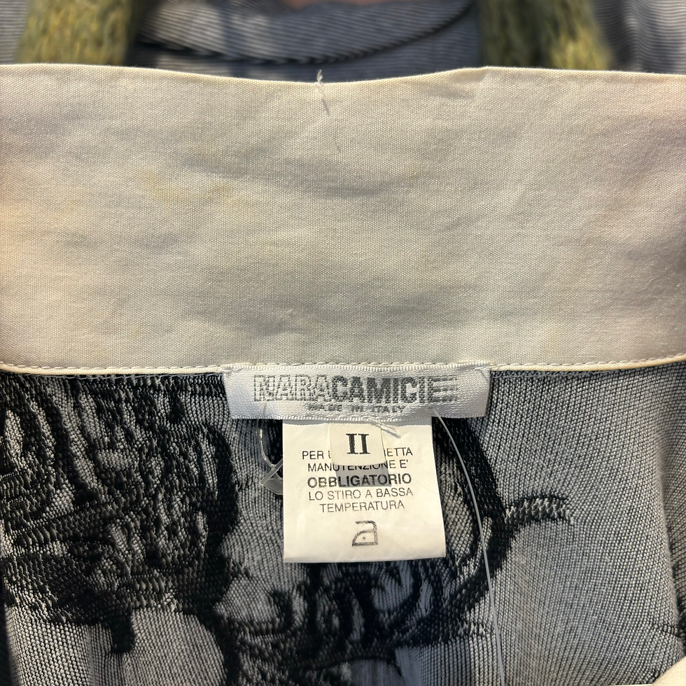 Thumbnail: grey patterned ruffle blouse (~M)