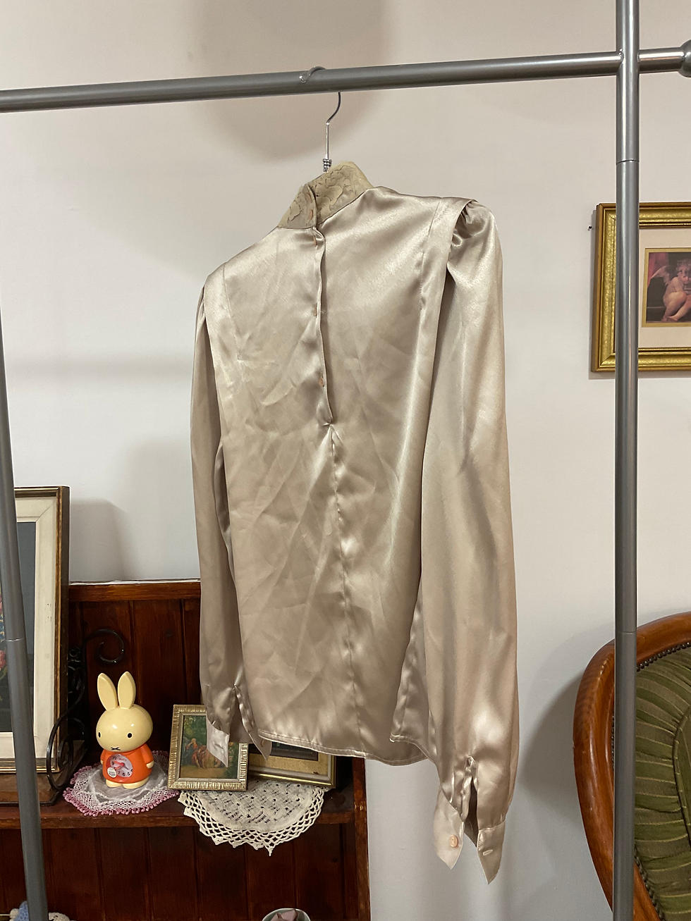 Thumbnail: vintage satin + lace shirt (~S)