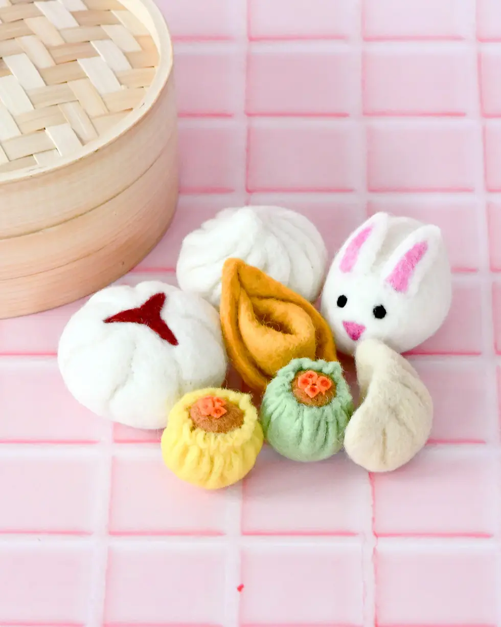 Μικρογραφία: Felt Dim Sum Yum Cha Play Food Set