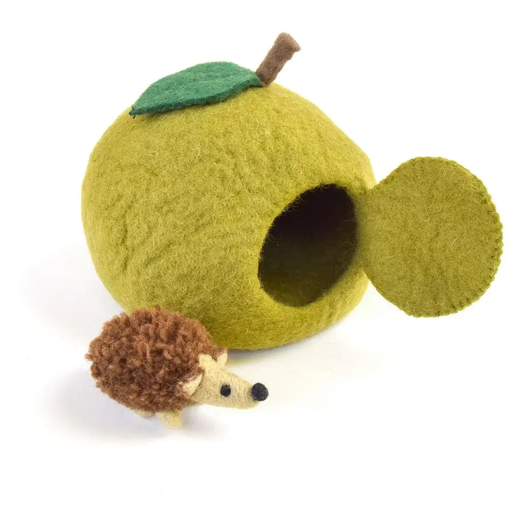 Felt Apple House with Hedgehog Doll








