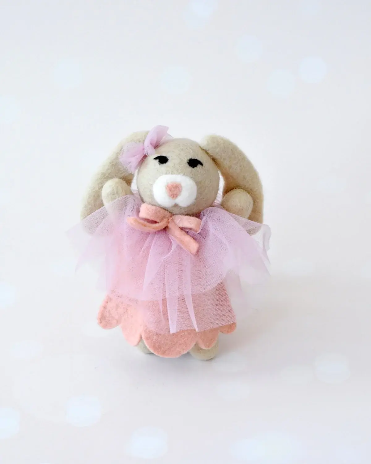 Adorable Rabbit Felt Doll with Pink Tutu Dress