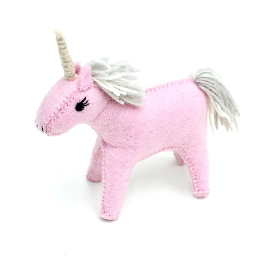 Thumbnail: Felt Pink Unicorn Toy
