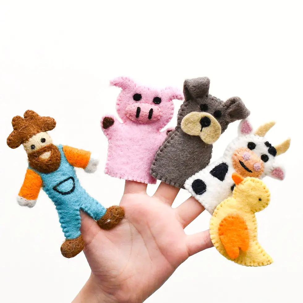 Thumbnail: Old MacDonald Farm Animals A, Finger Puppet Set

