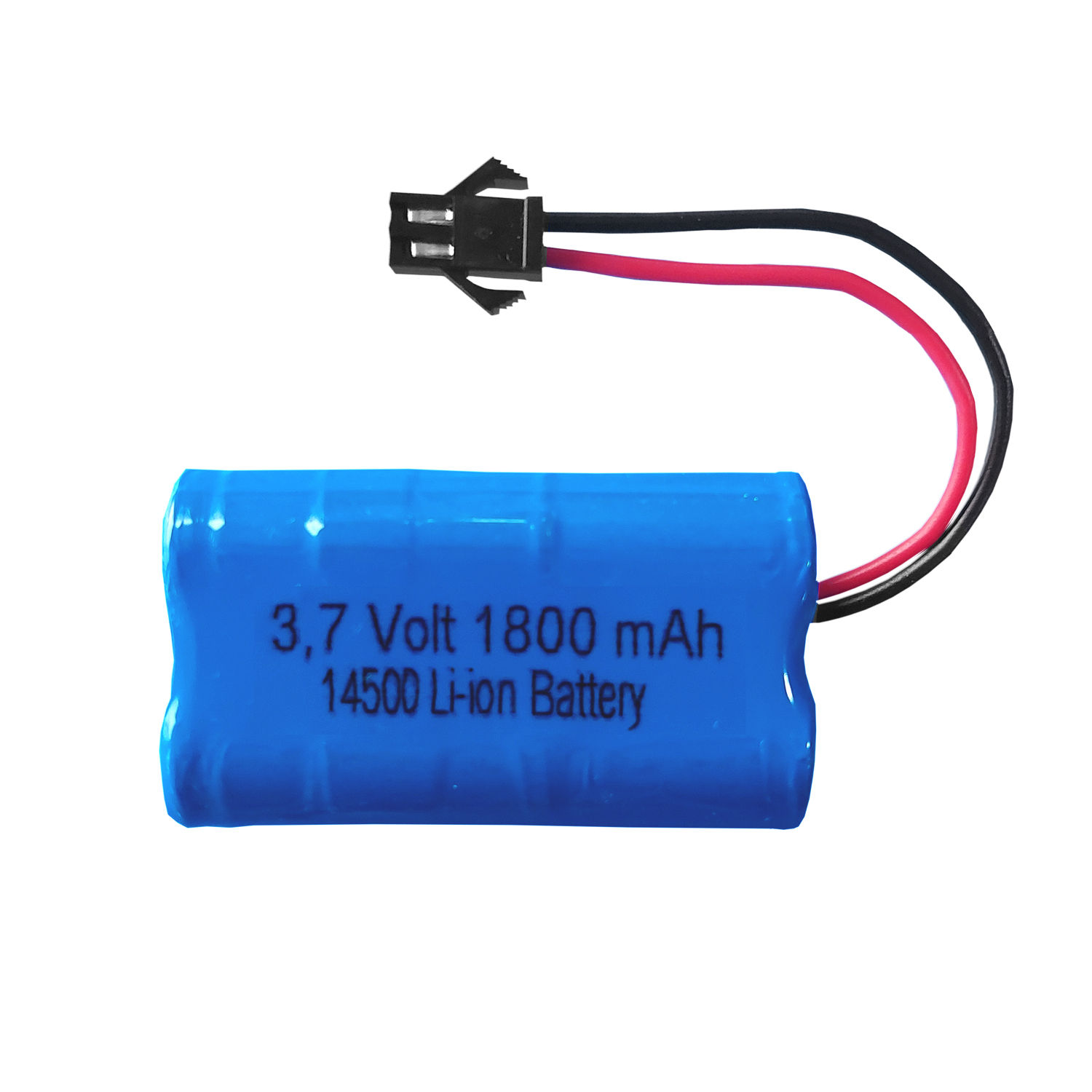 3.7V 1800 mAh 14500 Li-ion Oyuncak Araba Pili | Siyah Soket | Şarjlı Lityum Pil