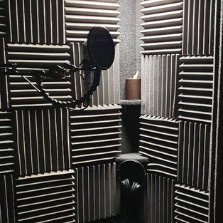 DIY shelves in a Kube vocal booth