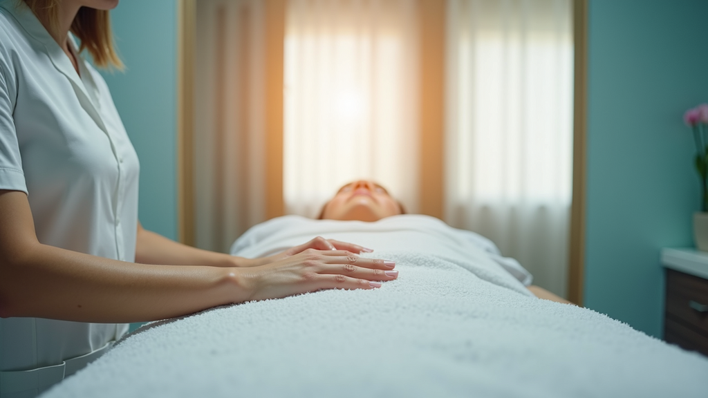 Eye-level view of a modern medical spa treatment room
