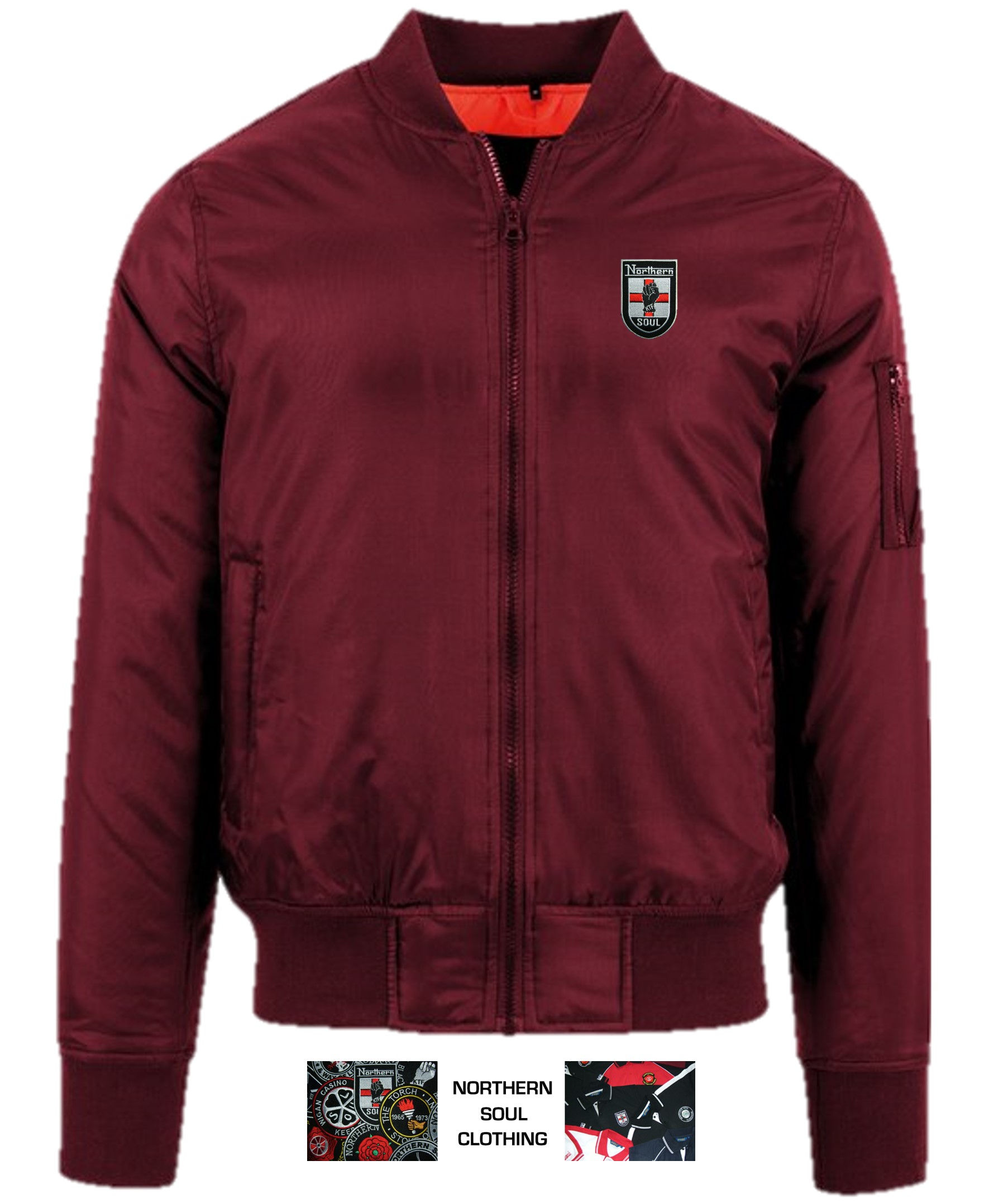 Mens Burgundy Bomber Jacket