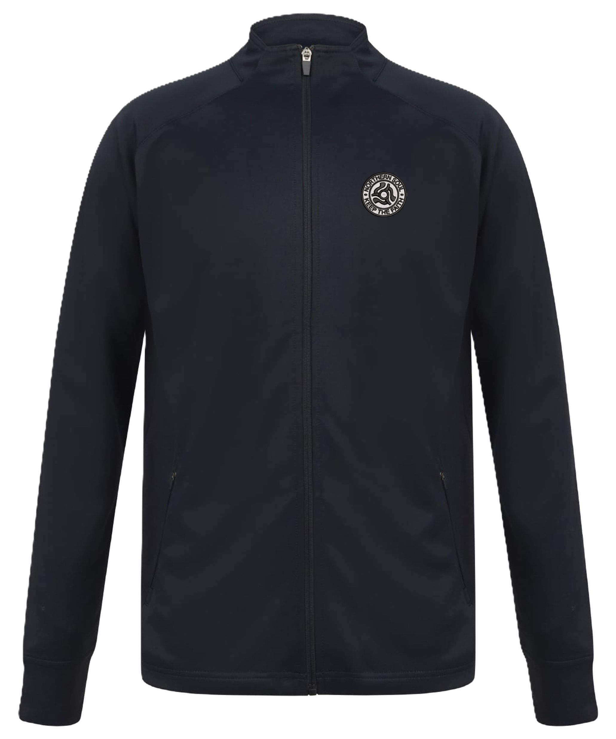 Retro Embroided Tracksuit Top Grey/Black