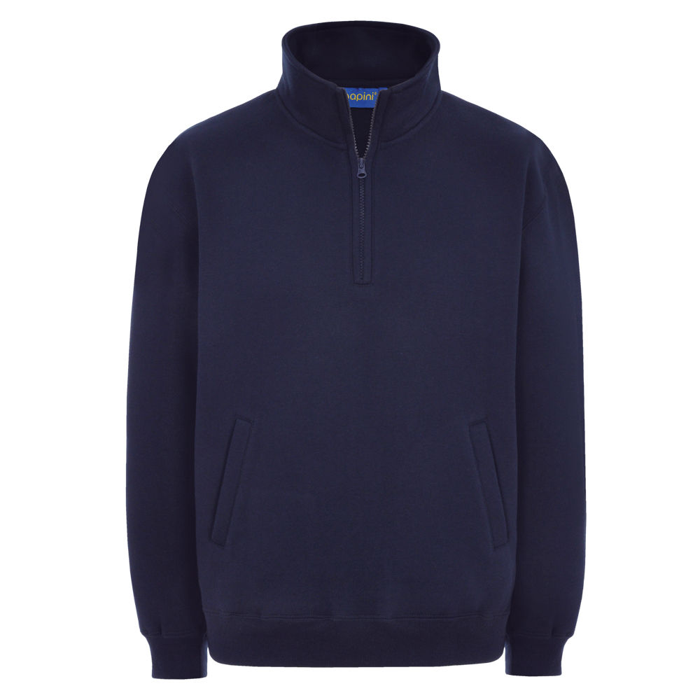 Bespoke Navy Quarter Zip Embroided Sweats