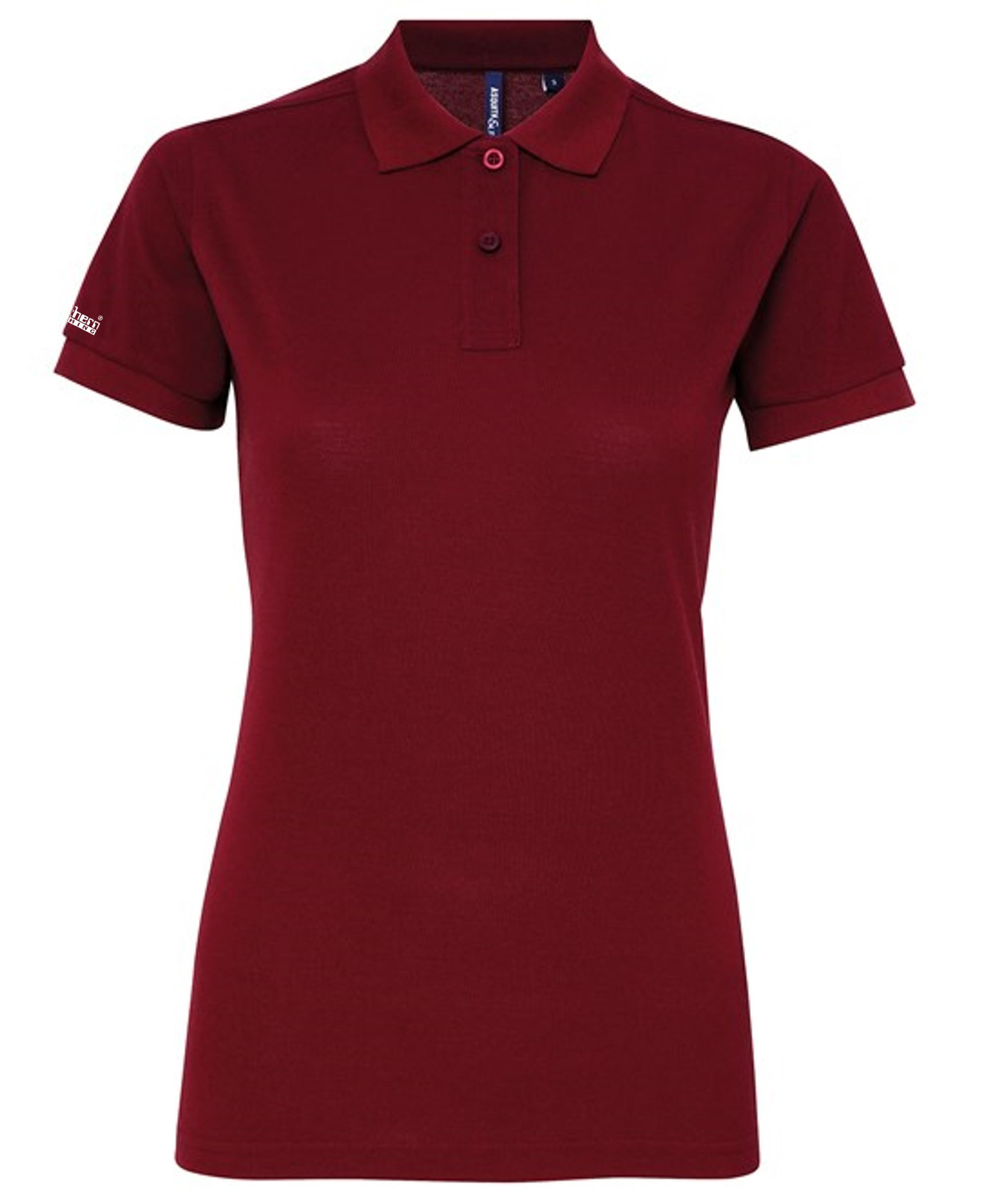 Ladies Burgundy Bespoke Embroided Polo