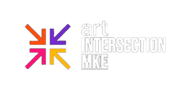 Art intersection MKE logo with four individual colored arrows pointing towards the center.