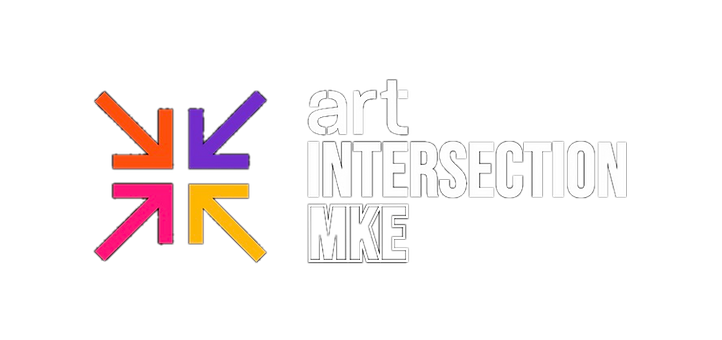 Art intersection MKE logo with four individual colored arrows pointing towards the center.