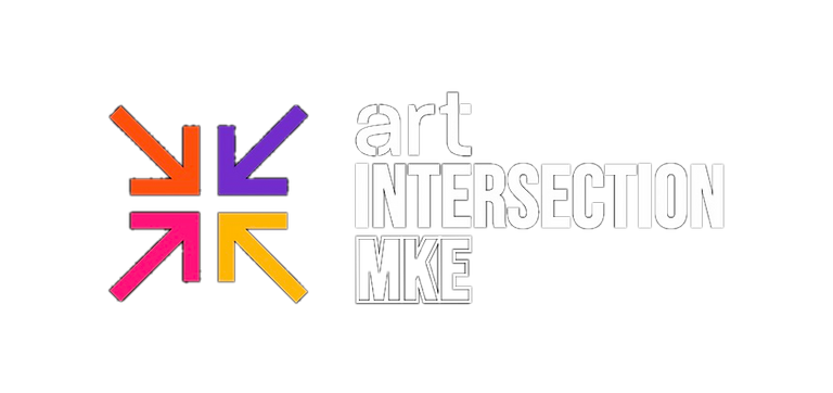 Art intersection MKE logo with four individually colored arrows pointing towards the center.