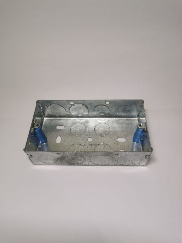 Metal box BS4662   2 Gang 35mm  with Cover for screw.