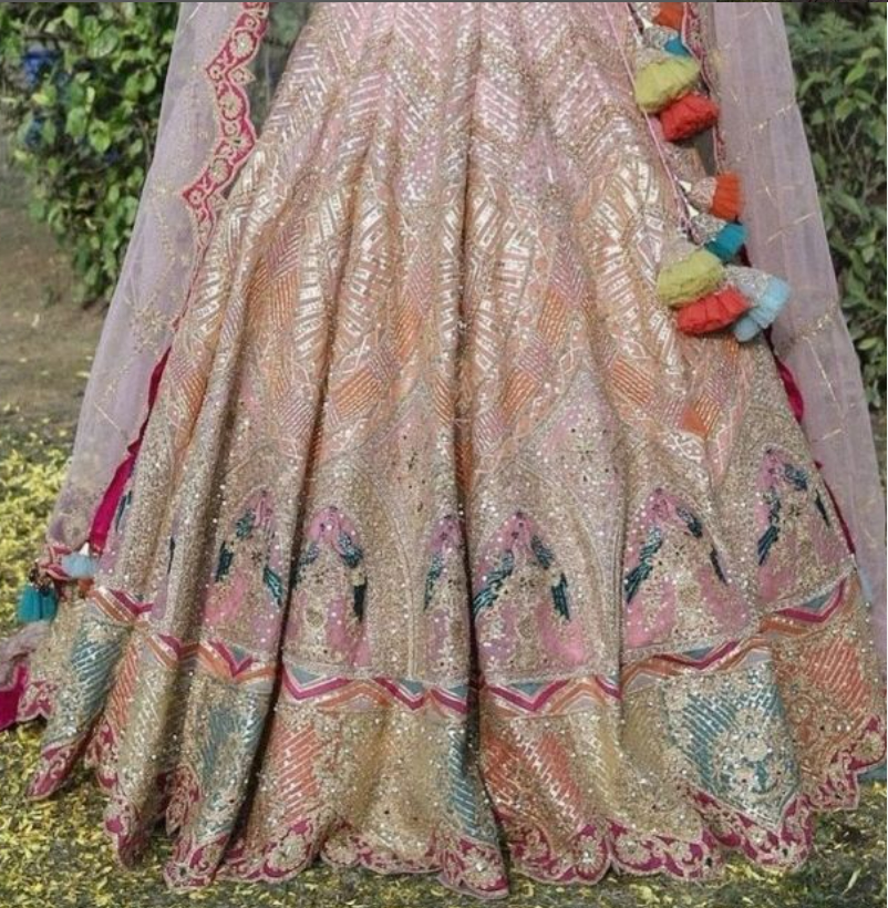 Thumbnail: Blush Pink Color Sequined Lehenga With Zari And Resham Work