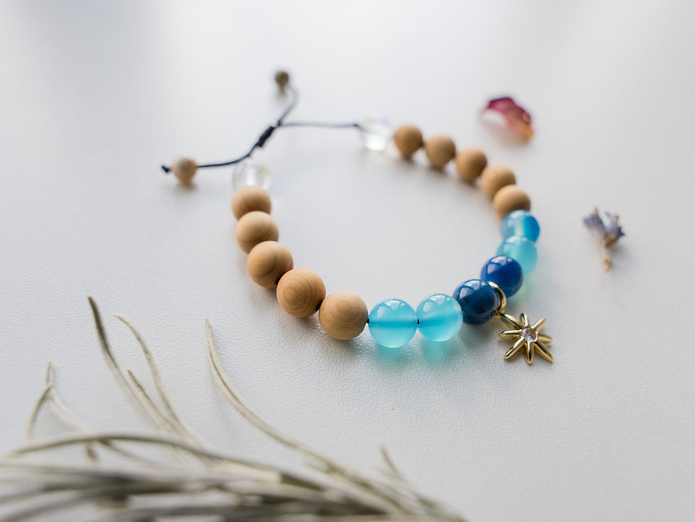 Elegant handmade gemstone necklace with natural crystals supporting emotional healing, intuition and personal empowerment