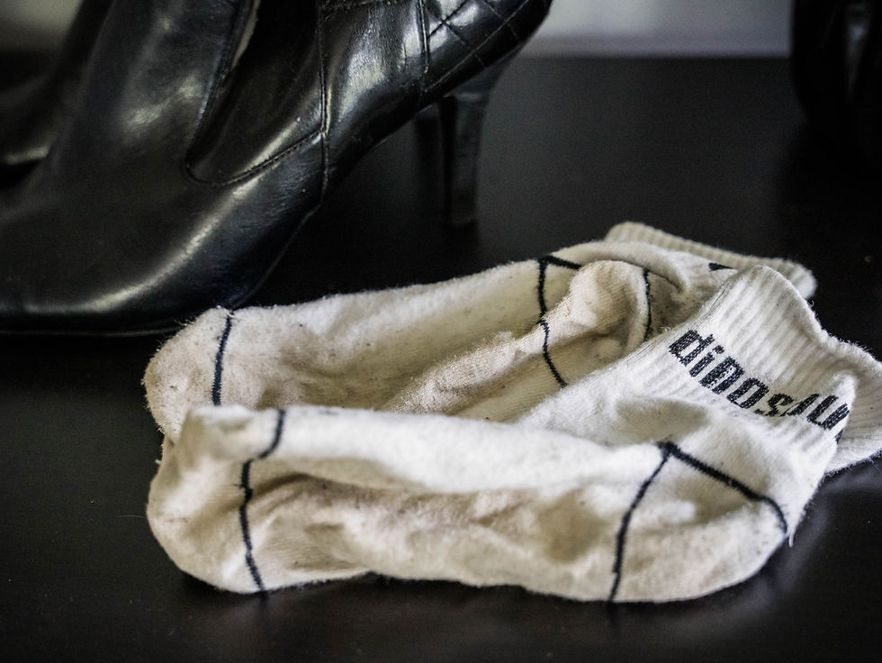 Thumbnail: Guess heel boots and Dino socks