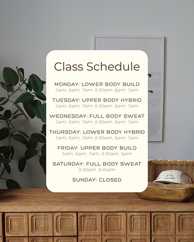 Brown and Neutral Aesthetic Elegant Minimalist Simple Pilates Yoga Class Schedule Instagra