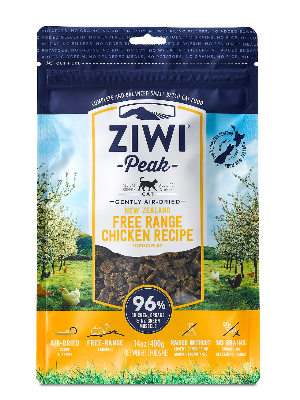 ZIWIPEAK 無穀物 風乾放養雞 貓糧配方 1kg